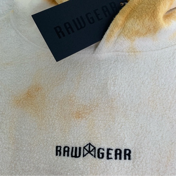 Raw Gear Fleece Hoodie NWT Tie Dye with Front Kangaroo Pocket Oversized Medium - Picture 4 of 5